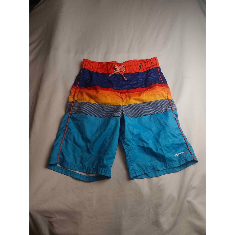 Gerry Board Shorts Boys Size XL 18/20 Multi Color Woven Swim Trunks Youth Beach